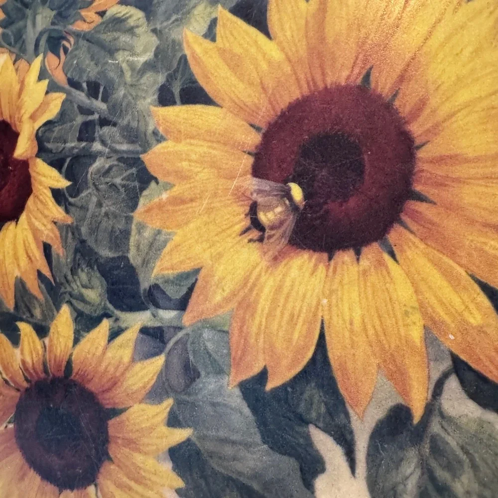 Home & Garden Party Sunflower Bumblebee‎ Oval Serving Platter USA 2001 13